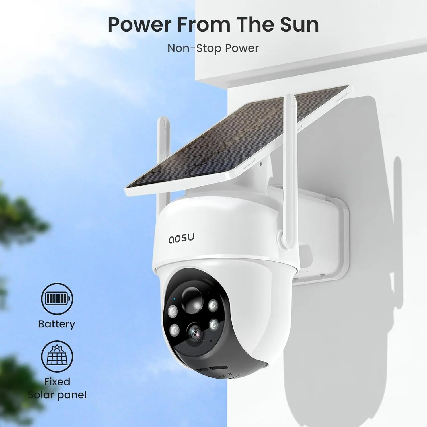 Home Security Cameras No Subscription - Security Cameras Outdoor Wireless, 4 Cam-Kit,