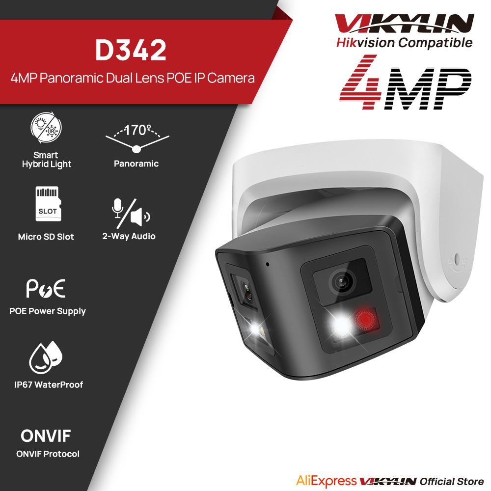 Home Security System Hikvision - Vikylin 4MP Panoramic Dual Lens Smart