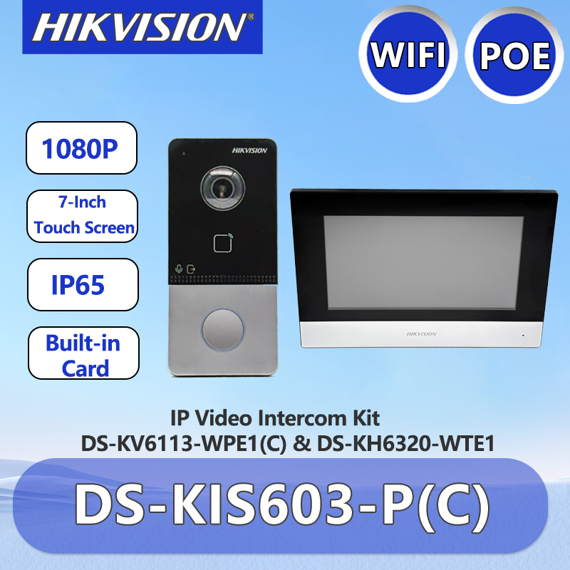 Home Security System Hikvision - Hikvision Video Intercom Kit DS-KIS603-P(C) POE