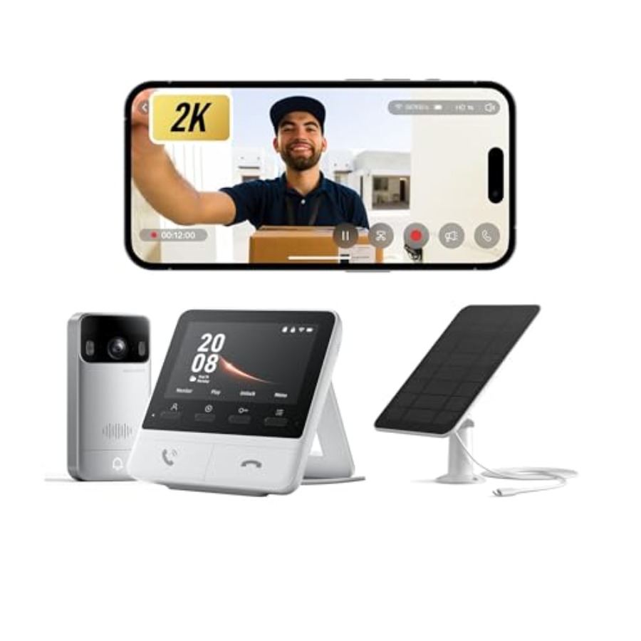 Home Security Cameras No Subscription - Video Doorbell Camera Wireless with Solar