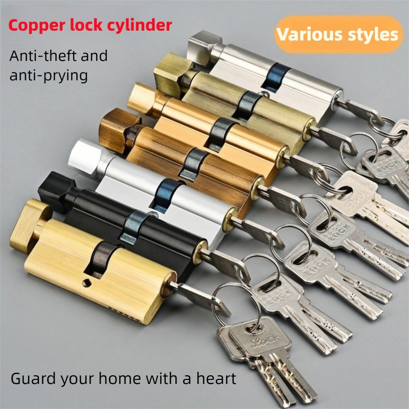 Home Security Locks For Doors - Wooden Door Lock Cylinder with 3
