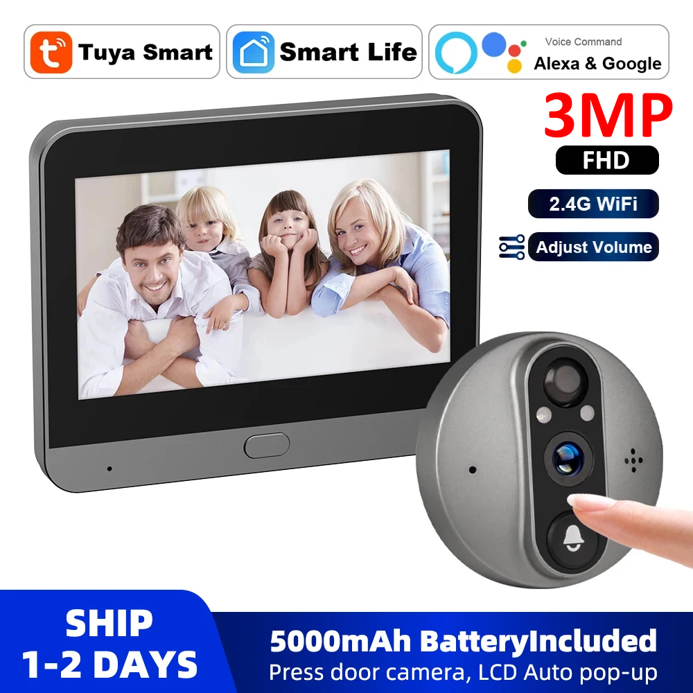 3MP WiFi Smart Tuya Peephole 5 – обзор и цена Home Security Premium