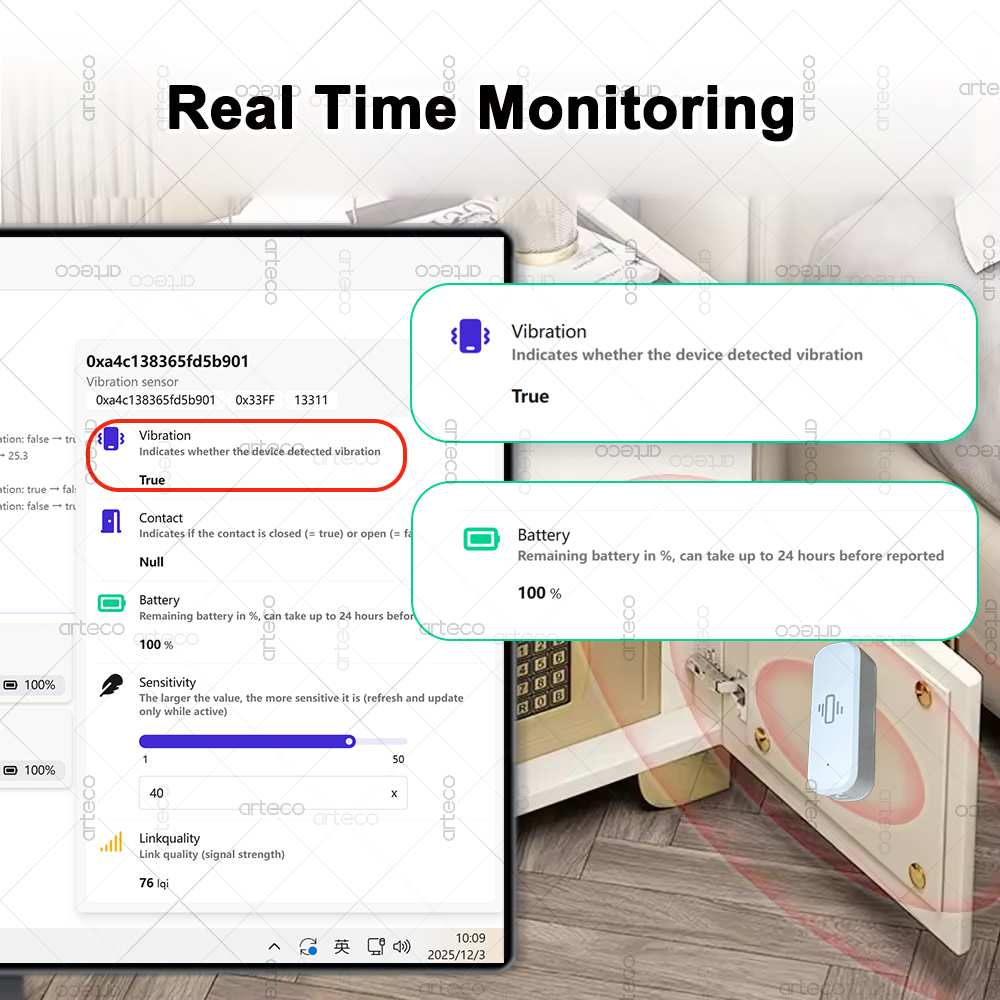 ZigBee Smart Vibration Sensor  – обзор и цена Home Security And Monitoring