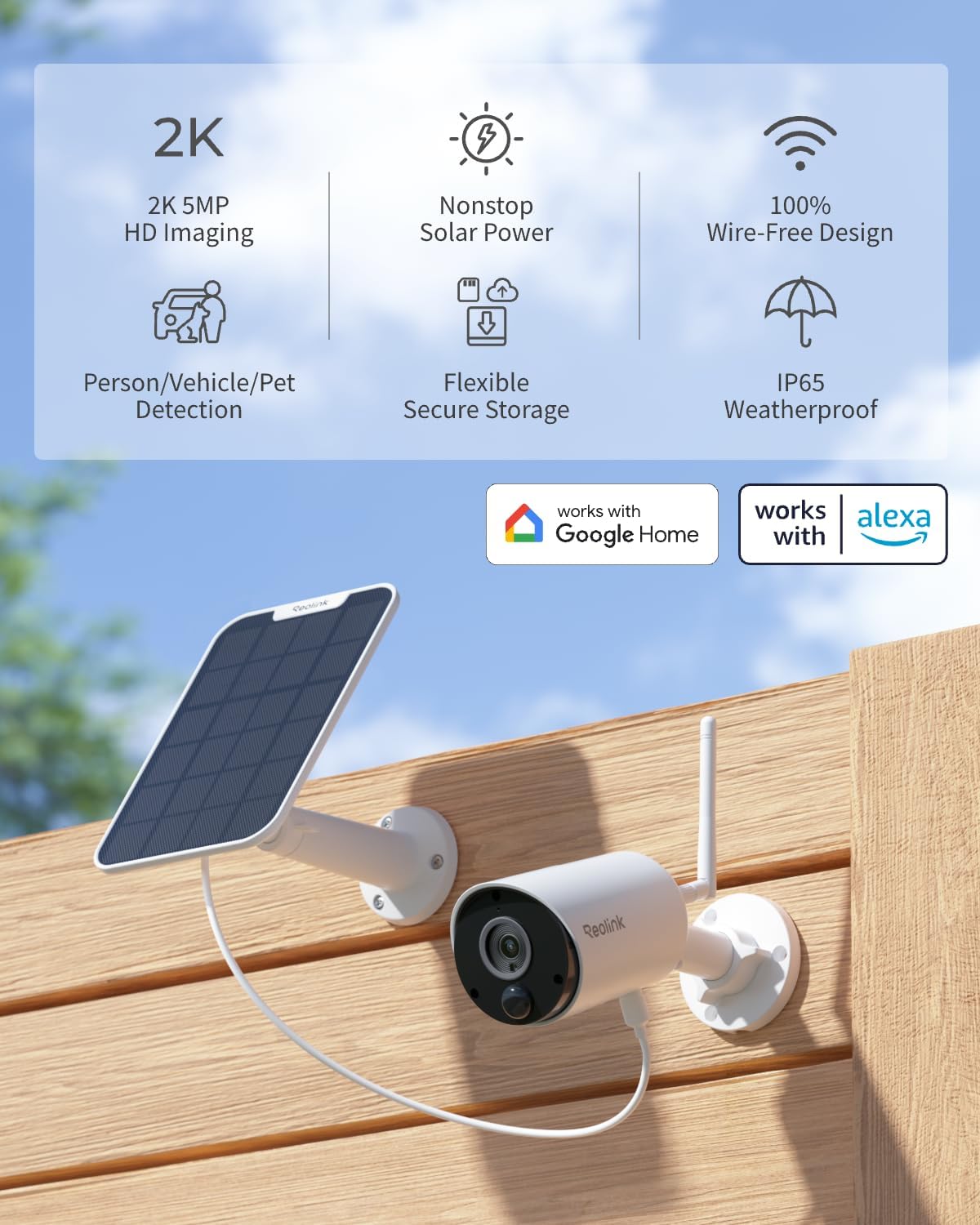 2K Solar Security Camera with  – обзор и цена Home Security Cameras No Subscription