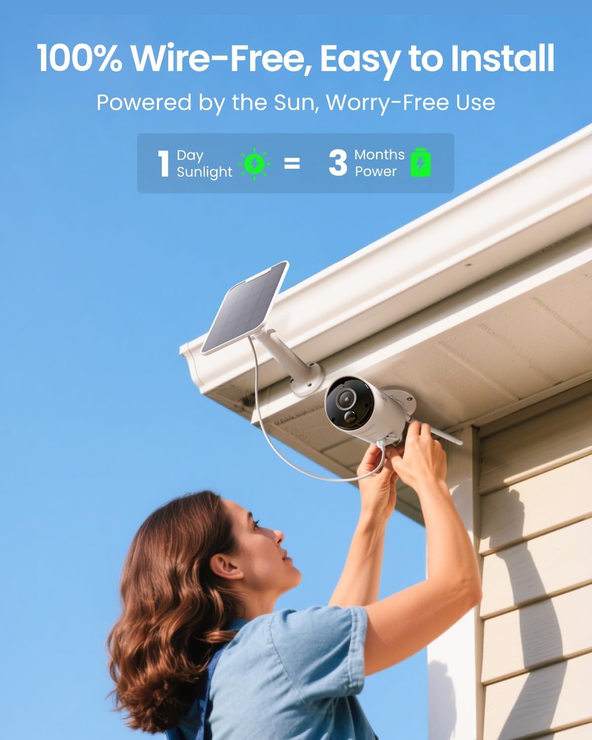 2K Solar Security Camera with  – обзор и цена Home Security Cameras No Subscription