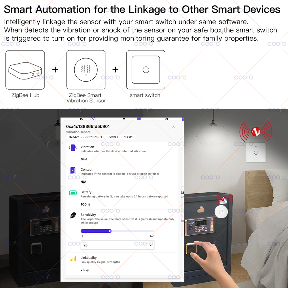 ZigBee 3.0 Vibration Sensor Re – обзор и цена Home Security Devices