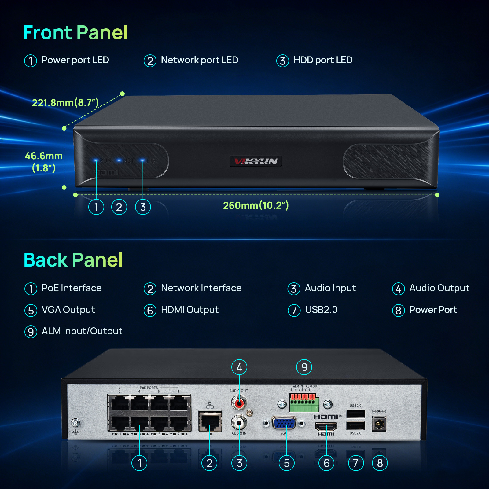 Vikylin 4K NVR UP to 12MP 8CH  – обзор и цена Home Security And Monitoring