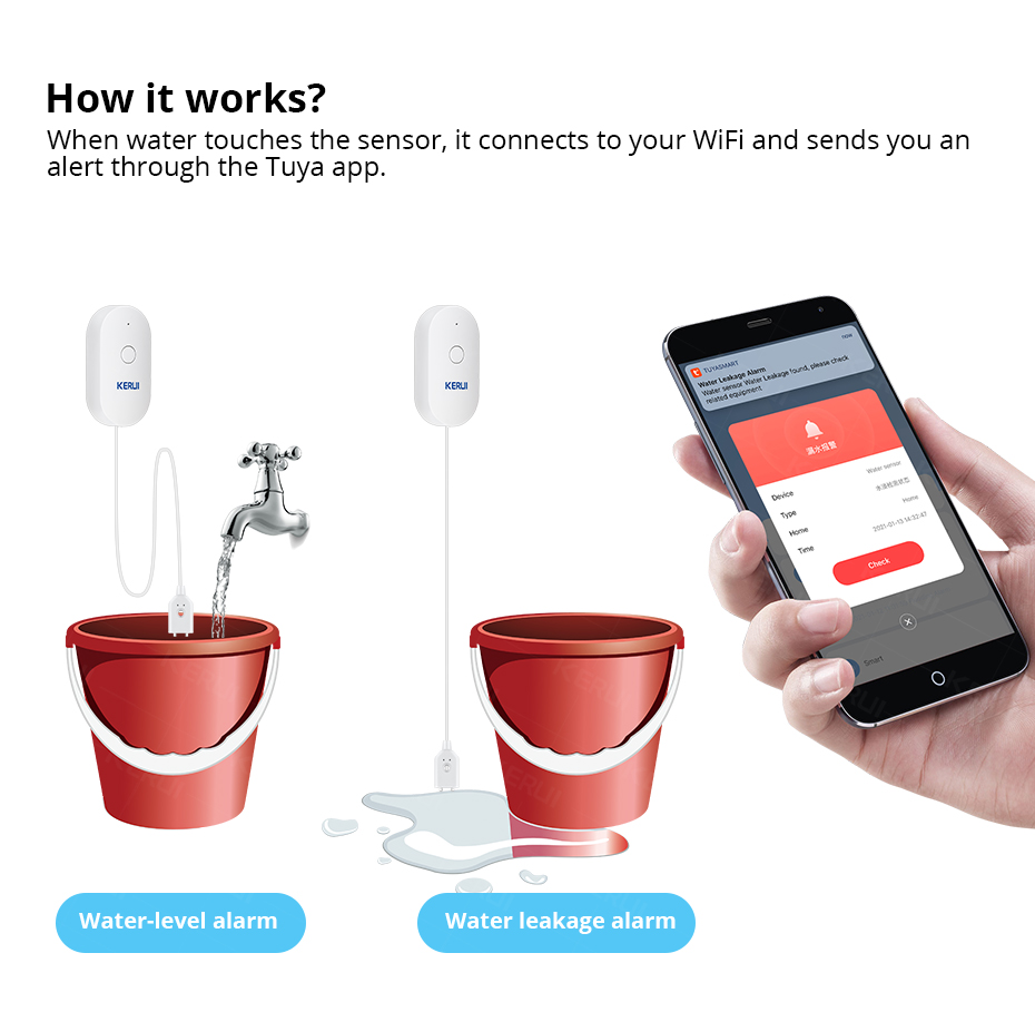 KERUI Smart  WiFi Water Sensor – обзор и цена Home Security Devices