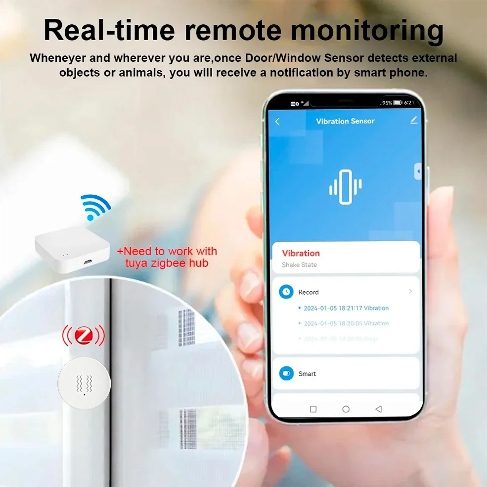 Tuya ZigBee Smart Vibration &  – обзор и цена Home Security Devices