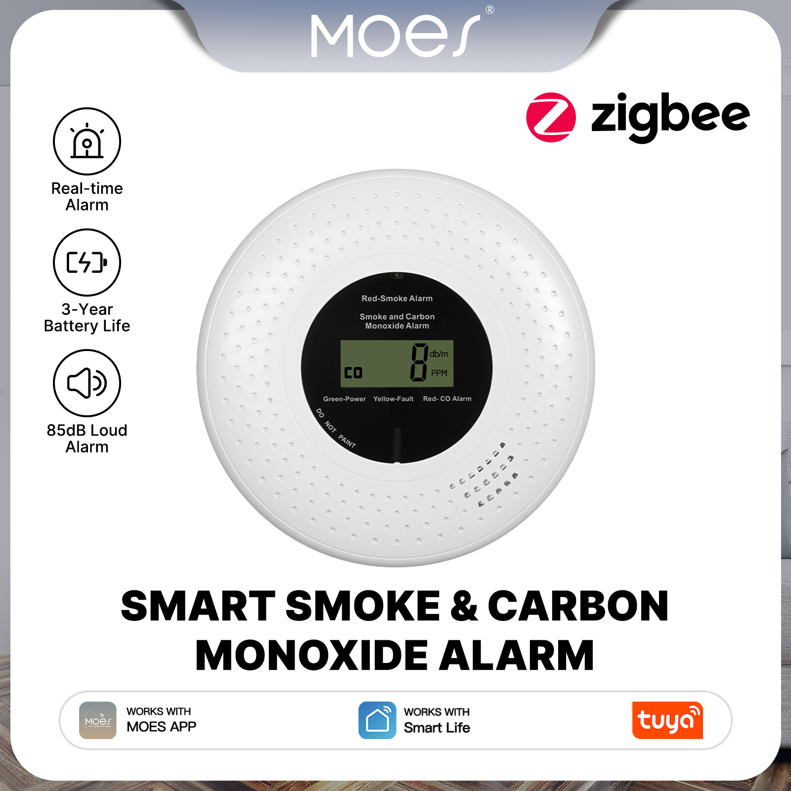 MOES Tuya Zigbee Smart Smoke C – обзор и цена Home Security And Monitoring
